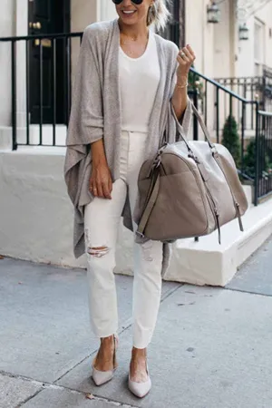 Chicindress Loose Knitting Casual Irregular Outfit Coat