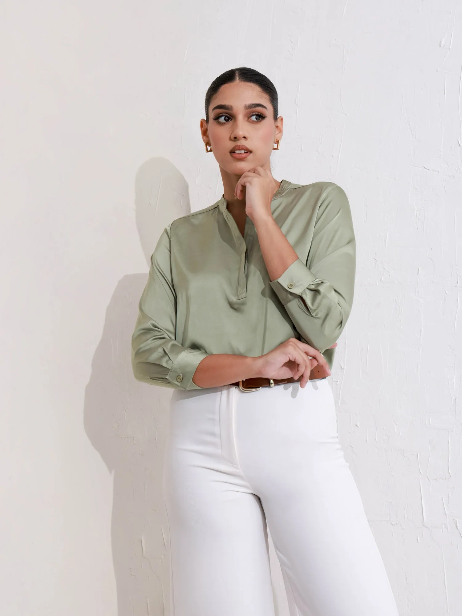 Chinese Collar Loose Fit Top