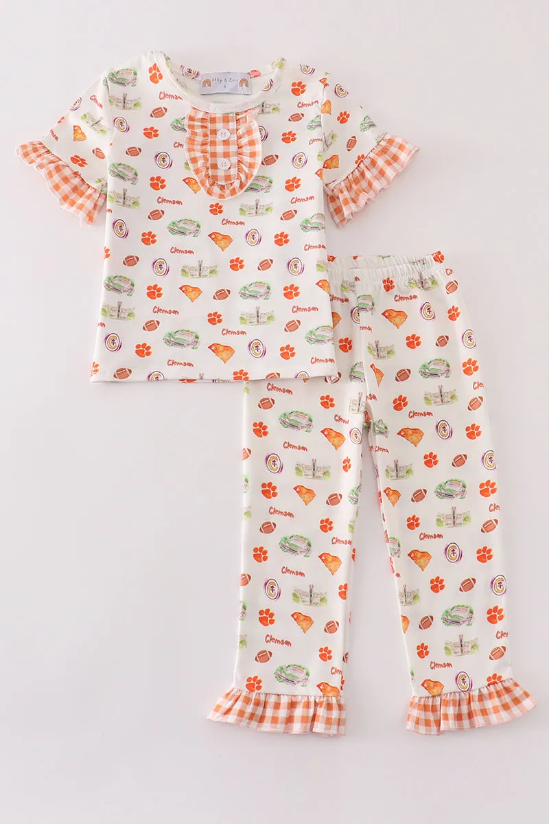 Clemson Football Baby Girl Pajamas Set