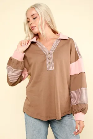 Color Block Oversized Casual Knit Top