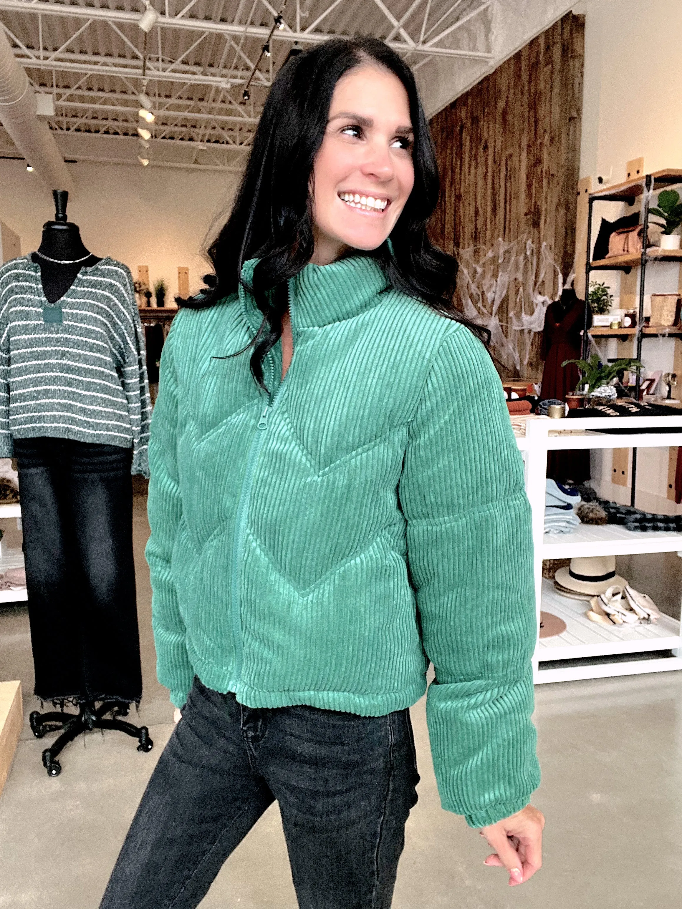 Corduroy Puffer Jacket