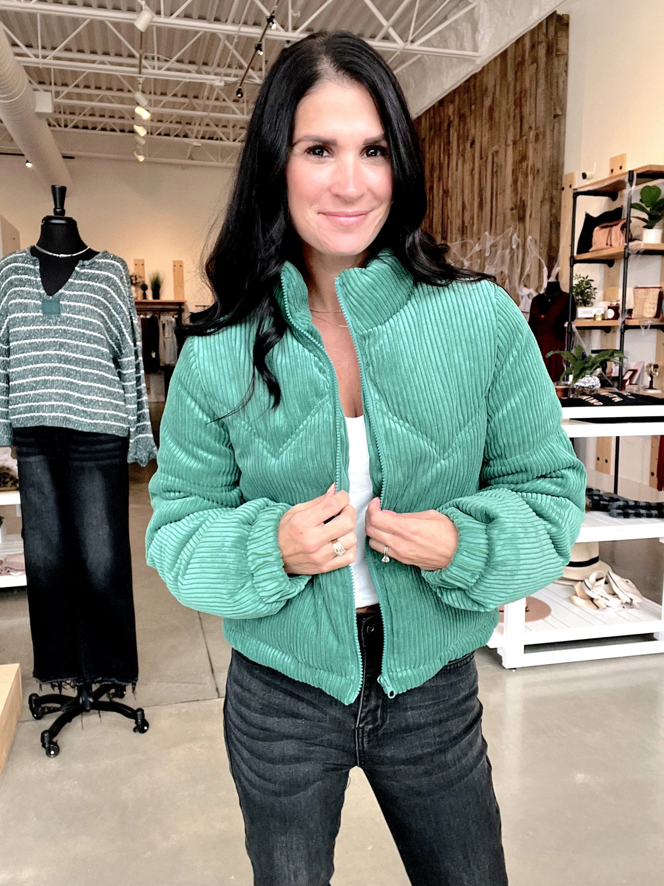 Corduroy Puffer Jacket