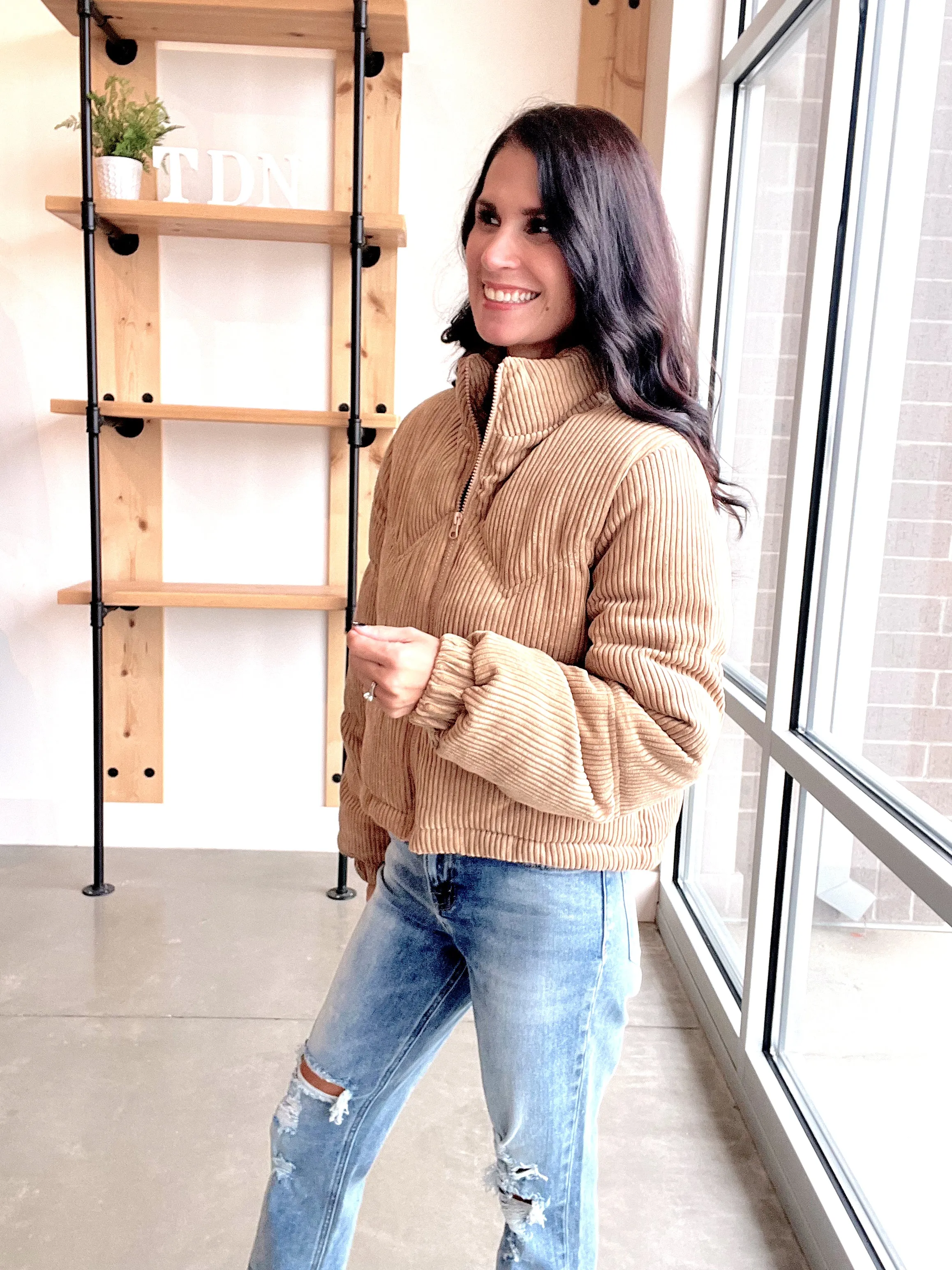 Corduroy Puffer Jacket
