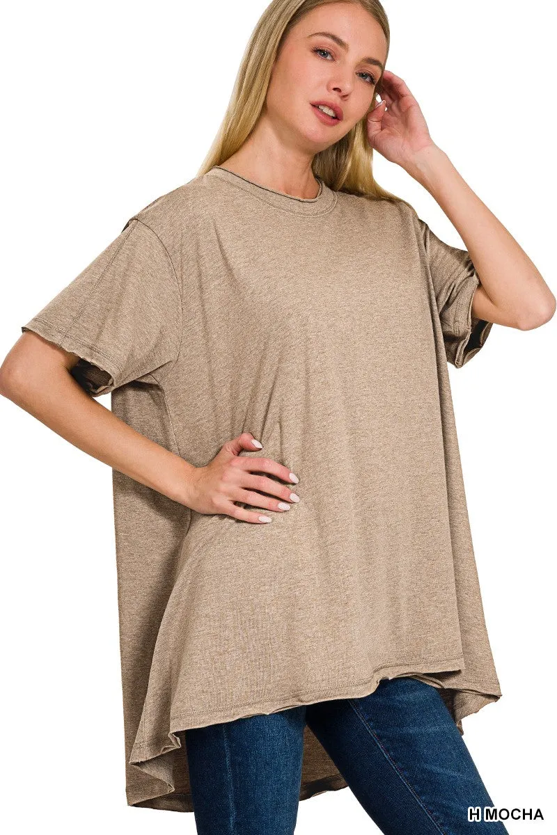 COTTON DROP SHOULDER OVERSIZED TOP