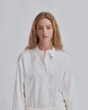 CRINKLED OVERSIZED SHIRT IN WHITE