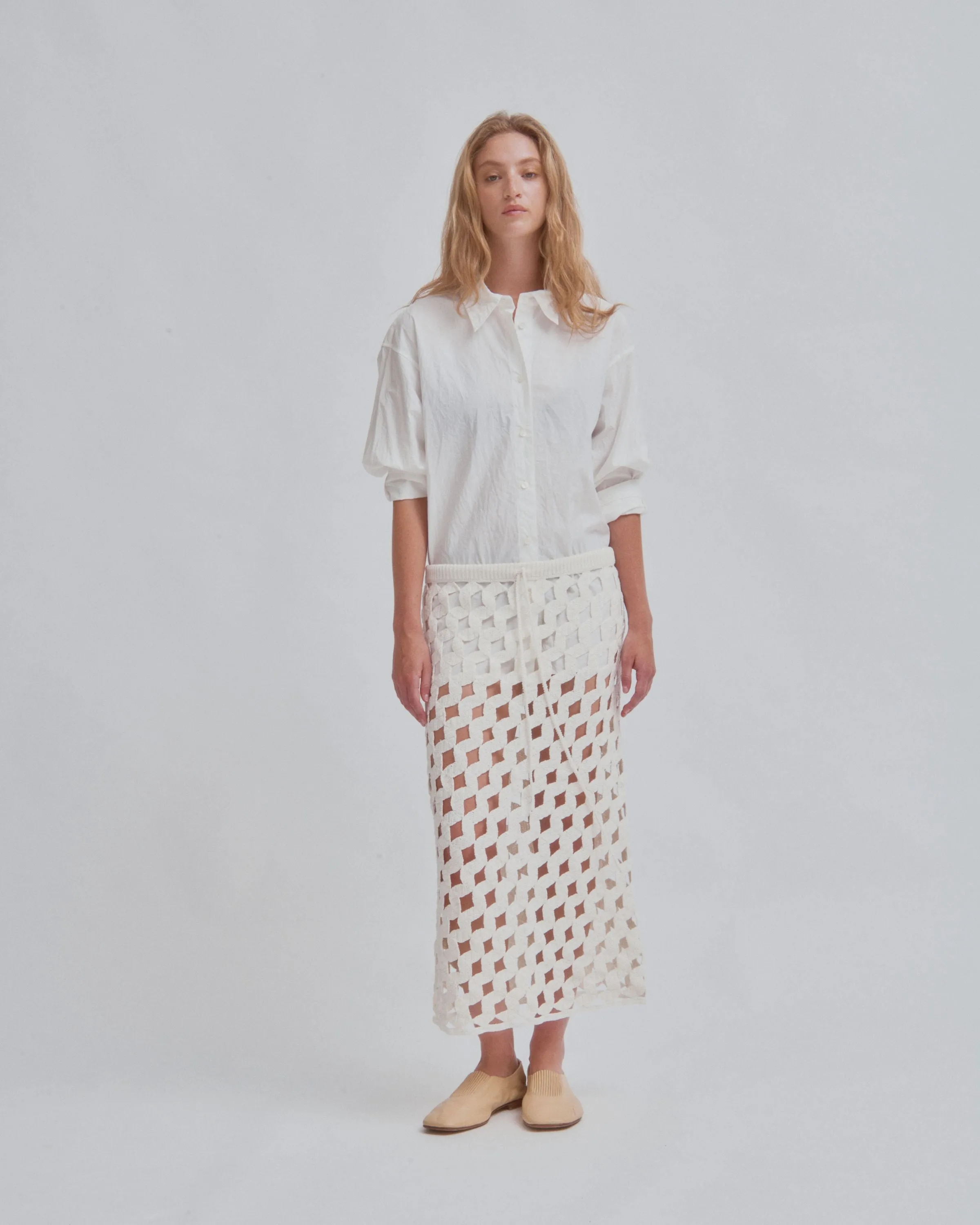 CRINKLED OVERSIZED SHIRT IN WHITE