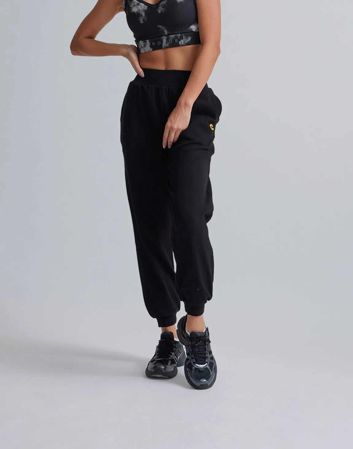 CRONOS WOMEN RELAXING JOGGER PANTS【BLACK】