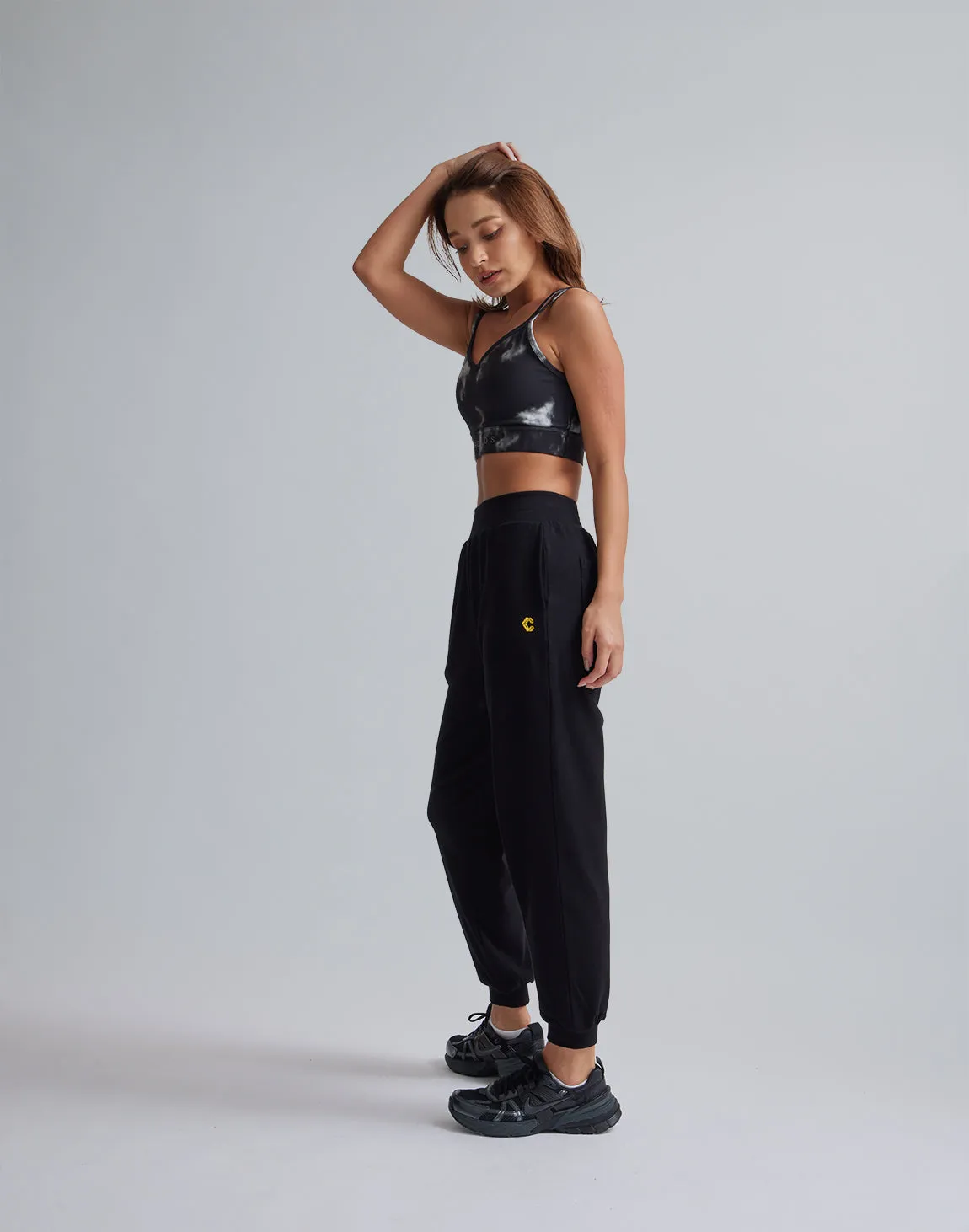 CRONOS WOMEN RELAXING JOGGER PANTS【BLACK】