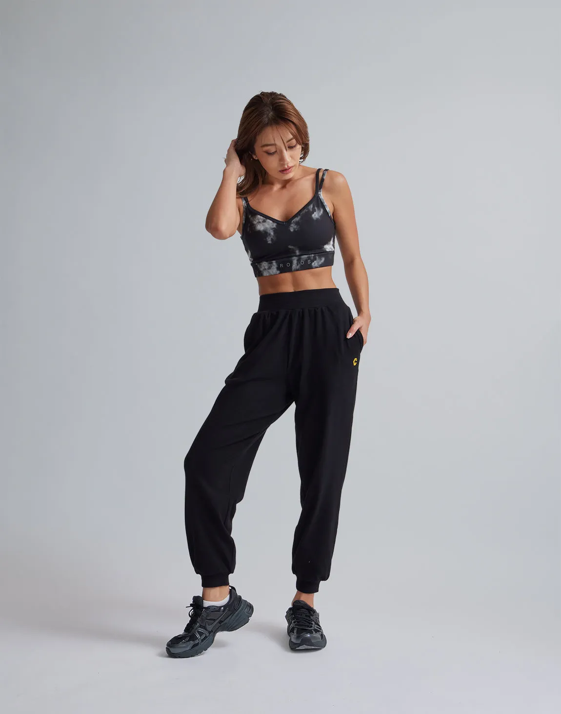 CRONOS WOMEN RELAXING JOGGER PANTS【BLACK】