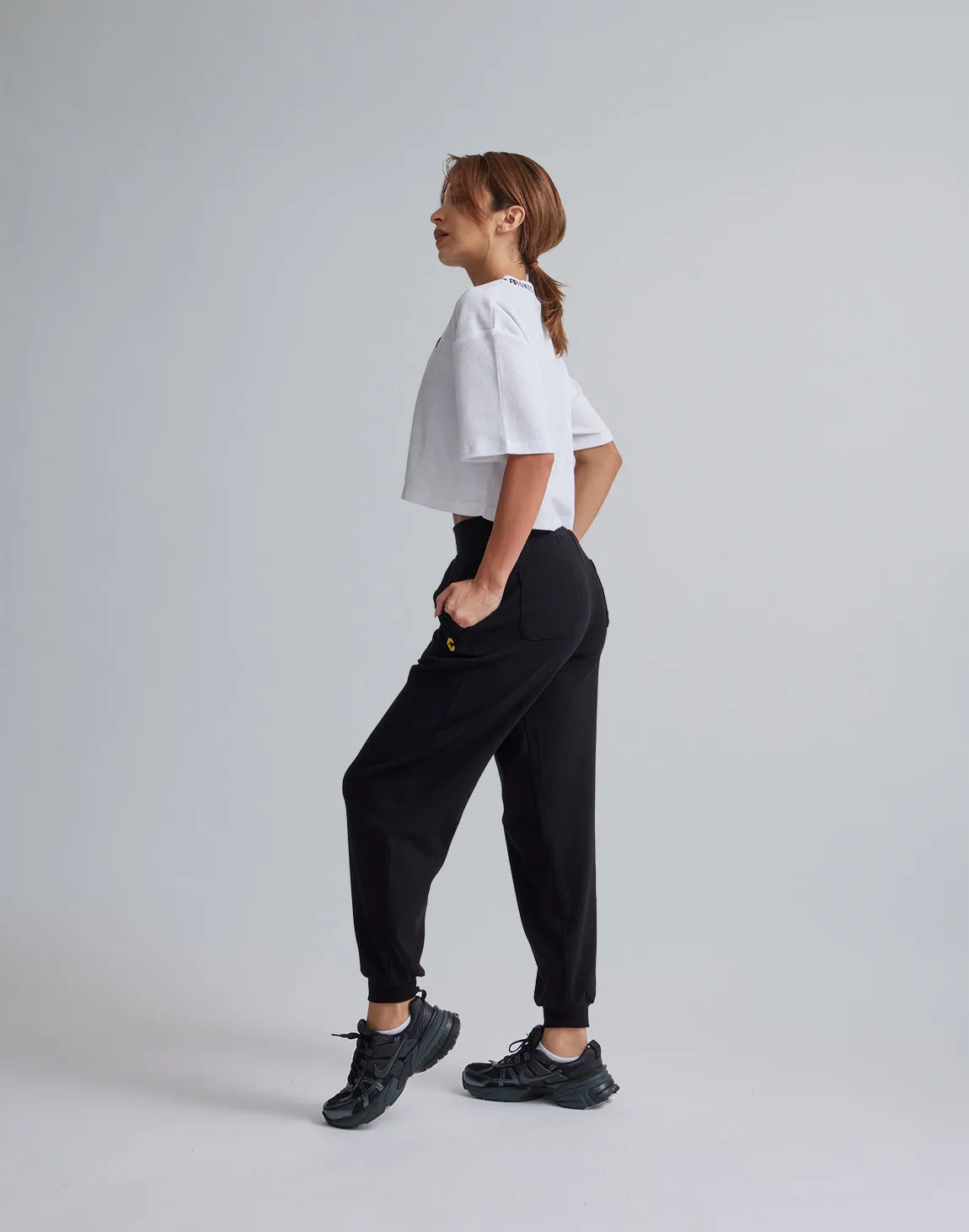 CRONOS WOMEN RELAXING JOGGER PANTS【BLACK】