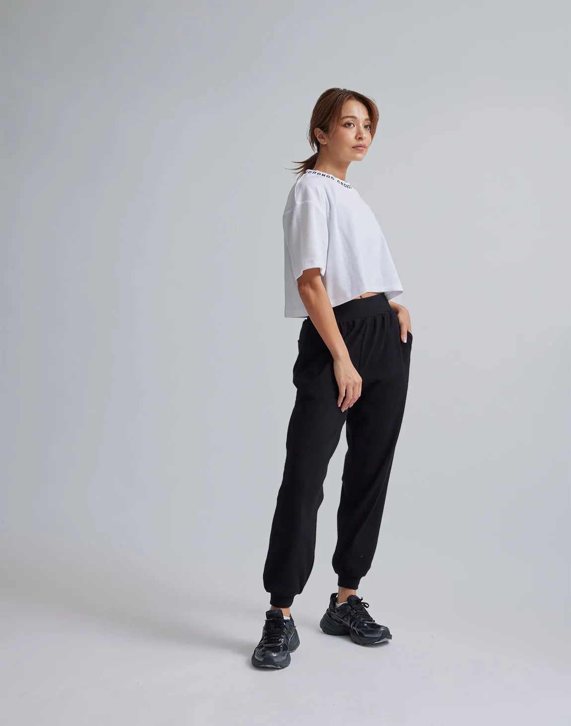 CRONOS WOMEN RELAXING JOGGER PANTS【BLACK】
