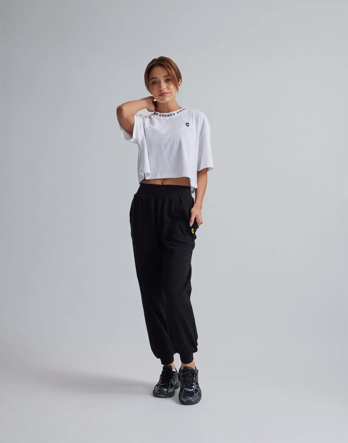 CRONOS WOMEN RELAXING JOGGER PANTS【BLACK】