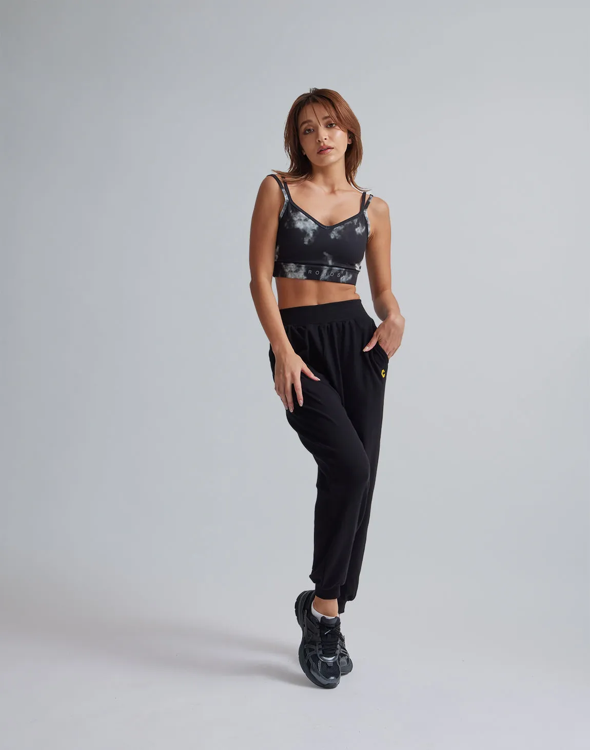 CRONOS WOMEN RELAXING JOGGER PANTS【BLACK】