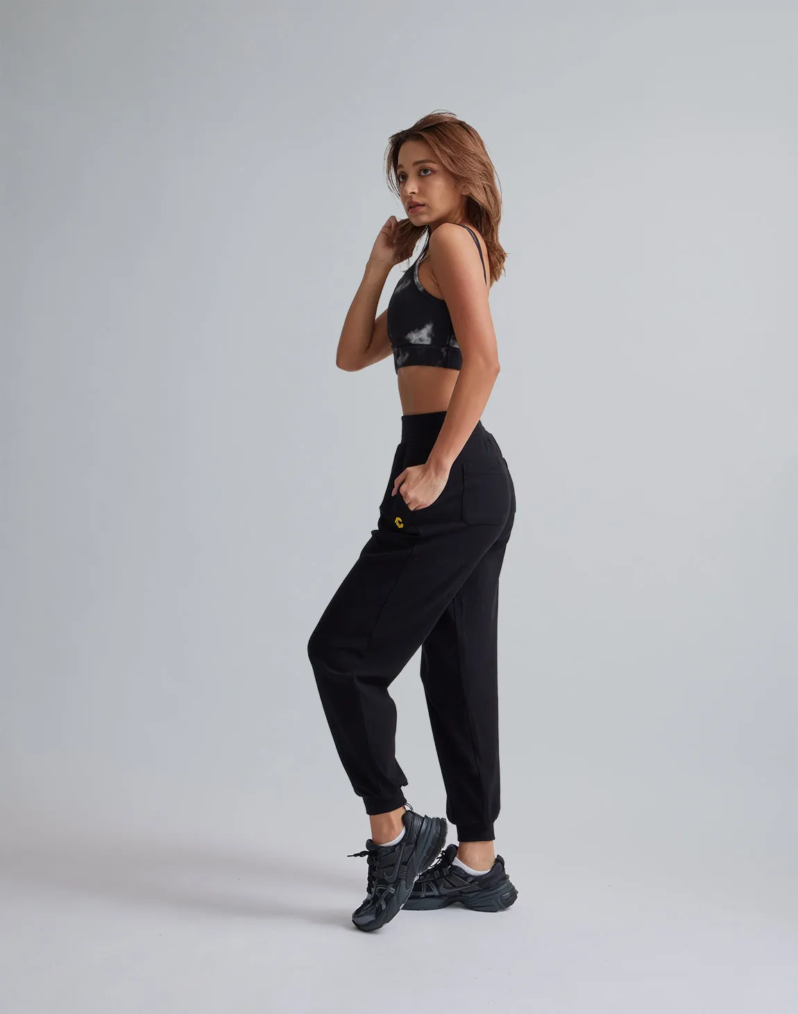 CRONOS WOMEN RELAXING JOGGER PANTS【BLACK】