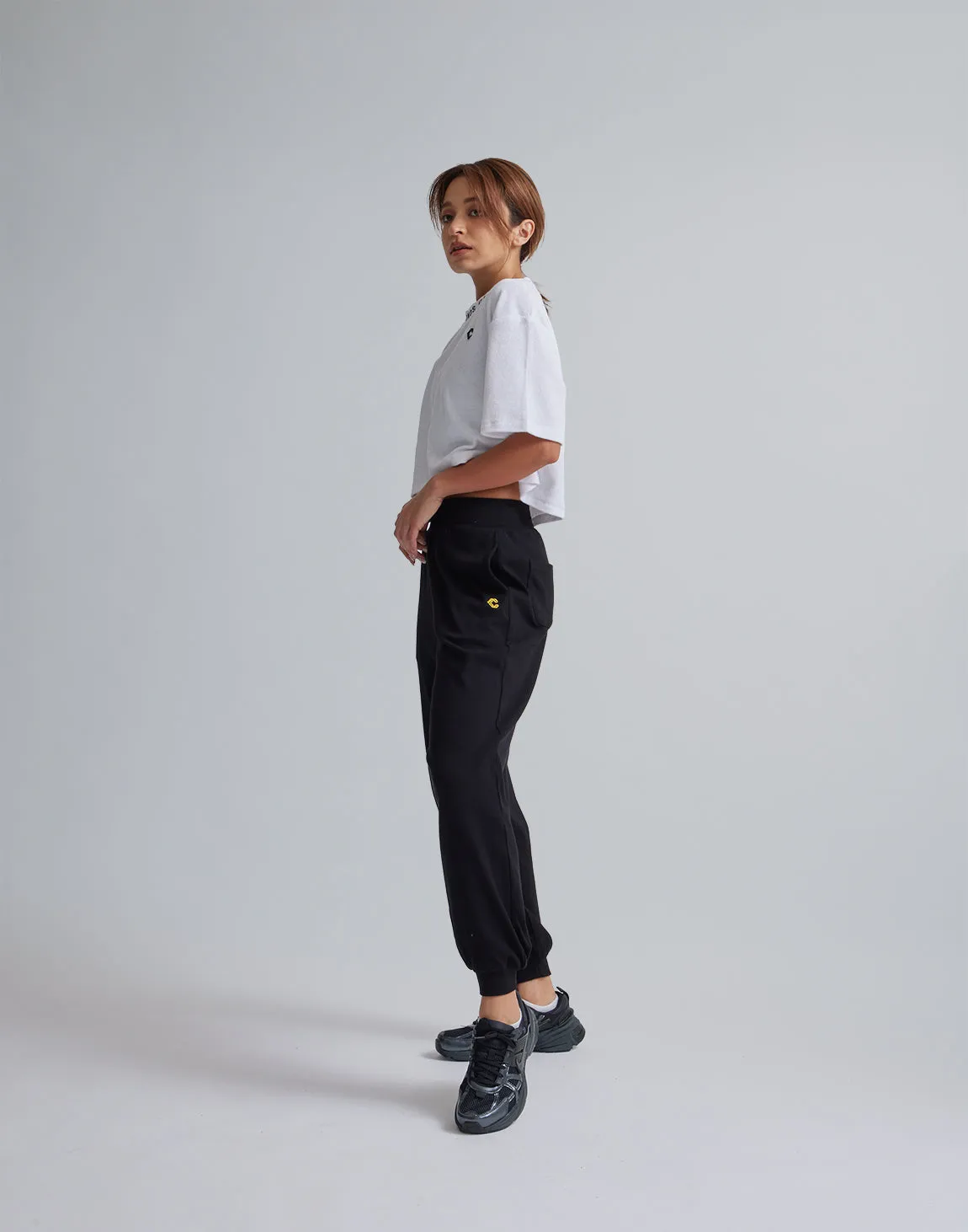 CRONOS WOMEN RELAXING JOGGER PANTS【BLACK】