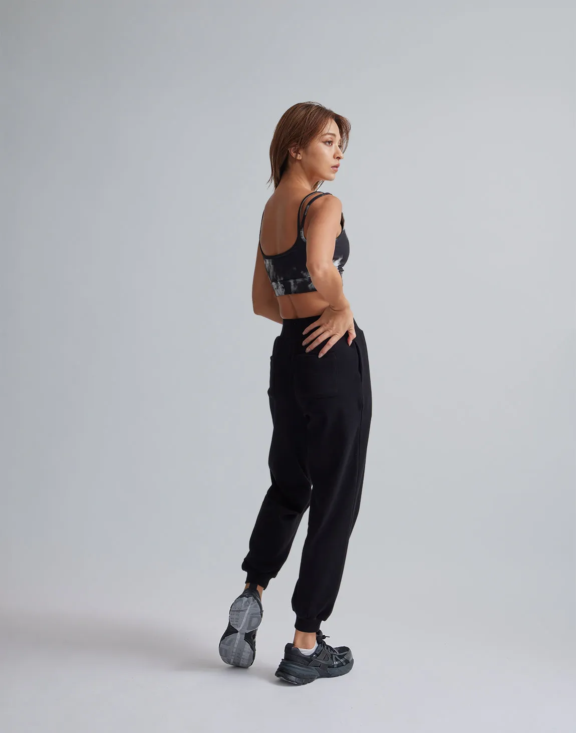 CRONOS WOMEN RELAXING JOGGER PANTS【BLACK】