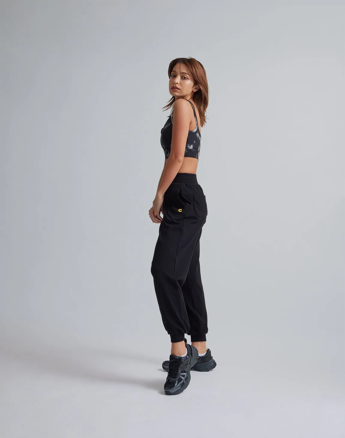 CRONOS WOMEN RELAXING JOGGER PANTS【BLACK】