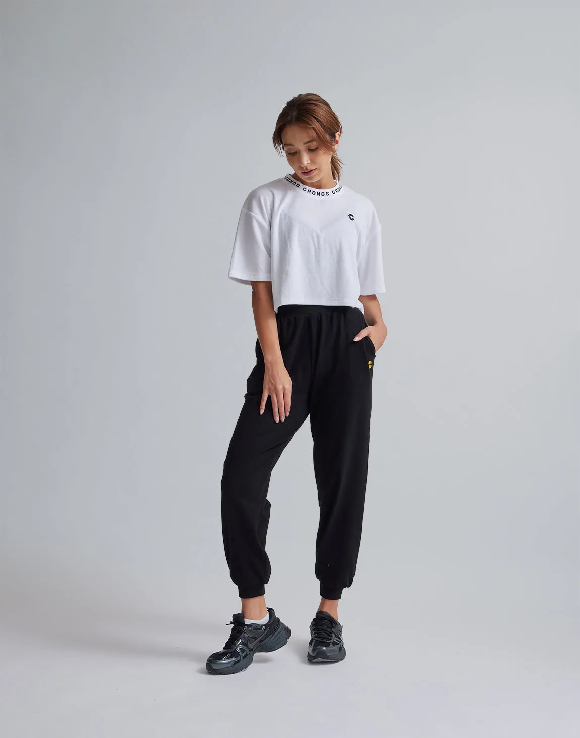 CRONOS WOMEN RELAXING JOGGER PANTS【BLACK】