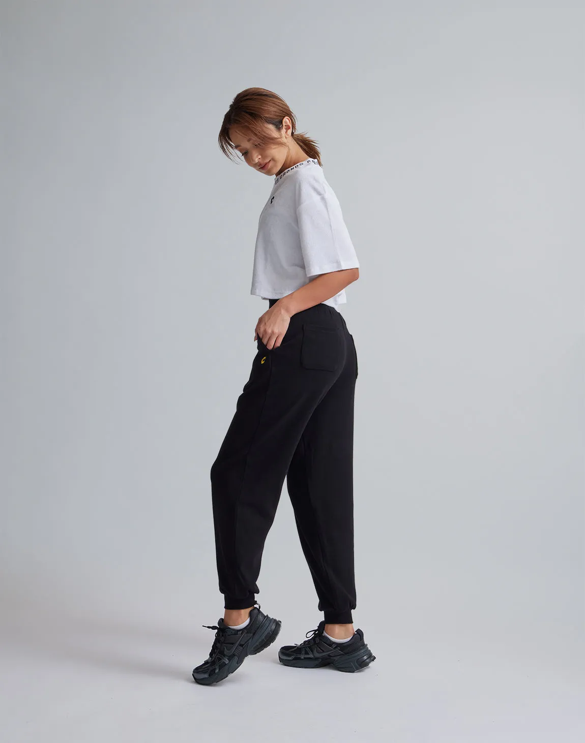CRONOS WOMEN RELAXING JOGGER PANTS【BLACK】