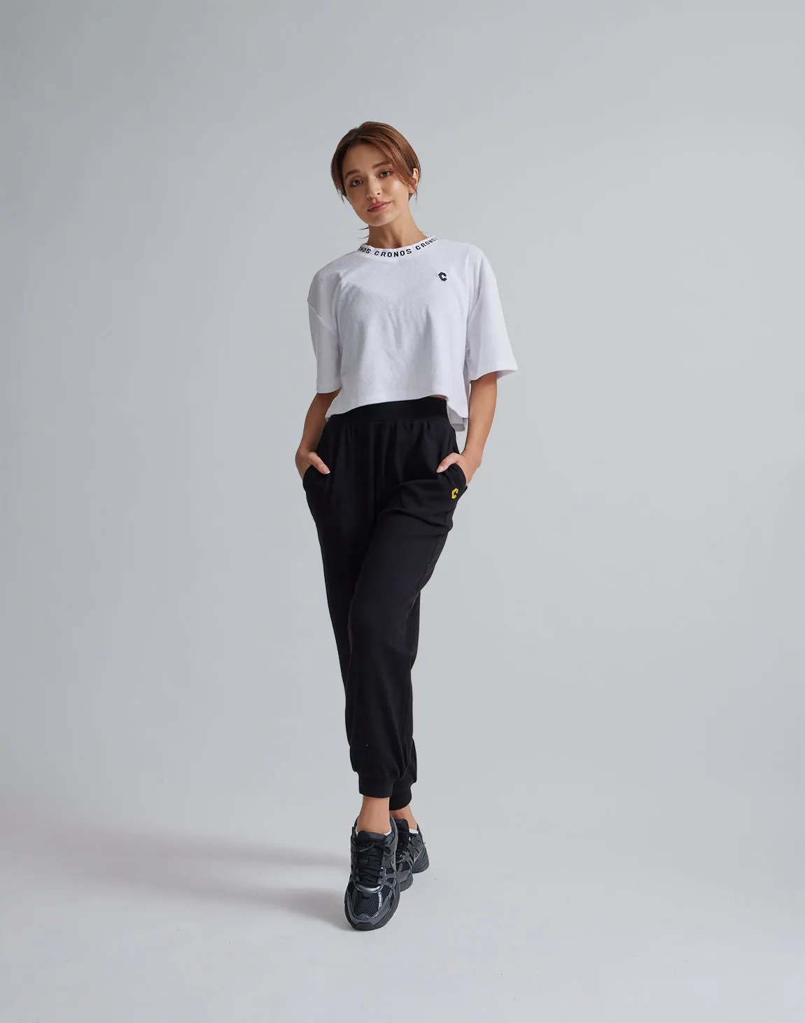 CRONOS WOMEN RELAXING JOGGER PANTS【BLACK】