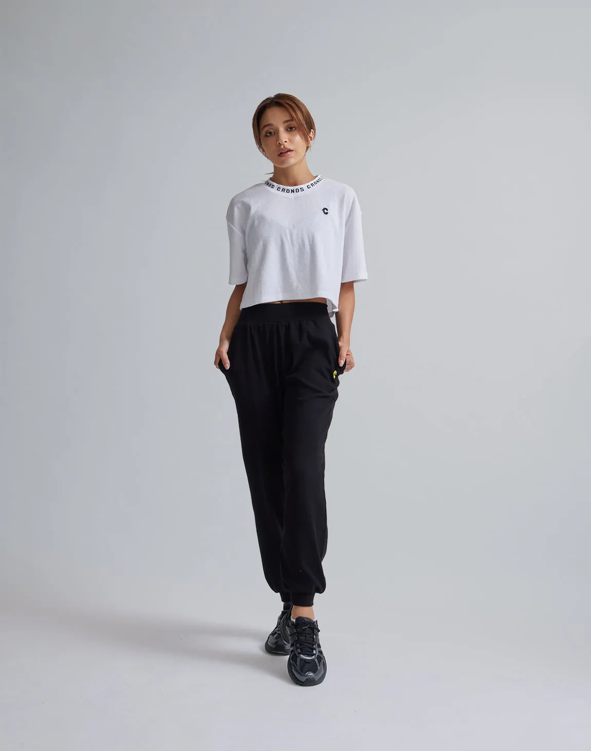 CRONOS WOMEN RELAXING JOGGER PANTS【BLACK】