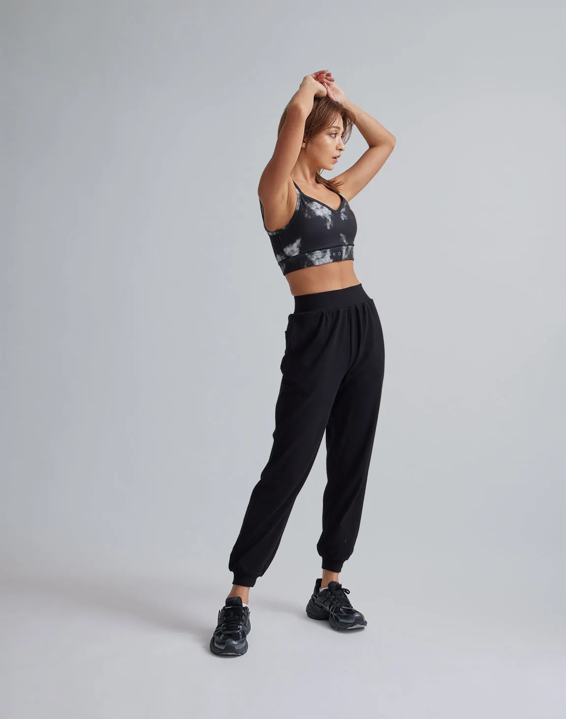 CRONOS WOMEN RELAXING JOGGER PANTS【BLACK】