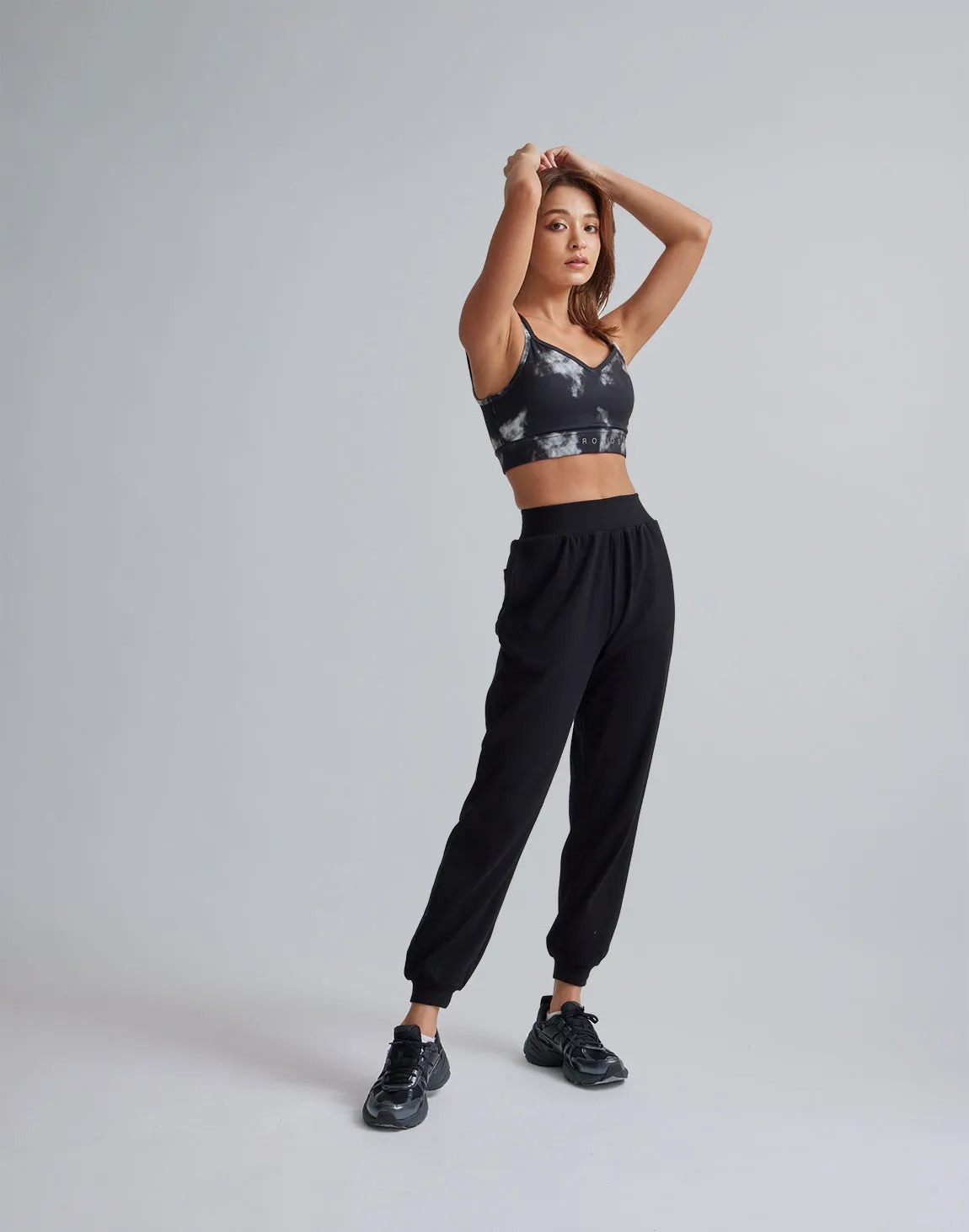 CRONOS WOMEN RELAXING JOGGER PANTS【BLACK】