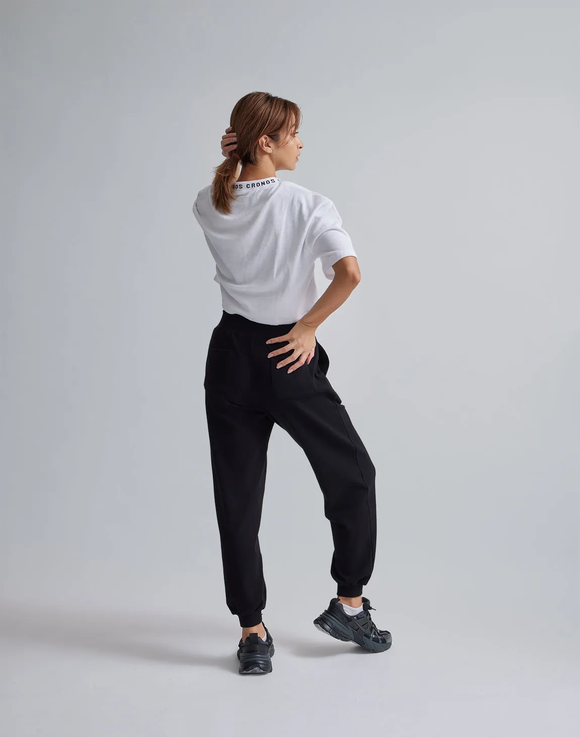 CRONOS WOMEN RELAXING JOGGER PANTS【BLACK】