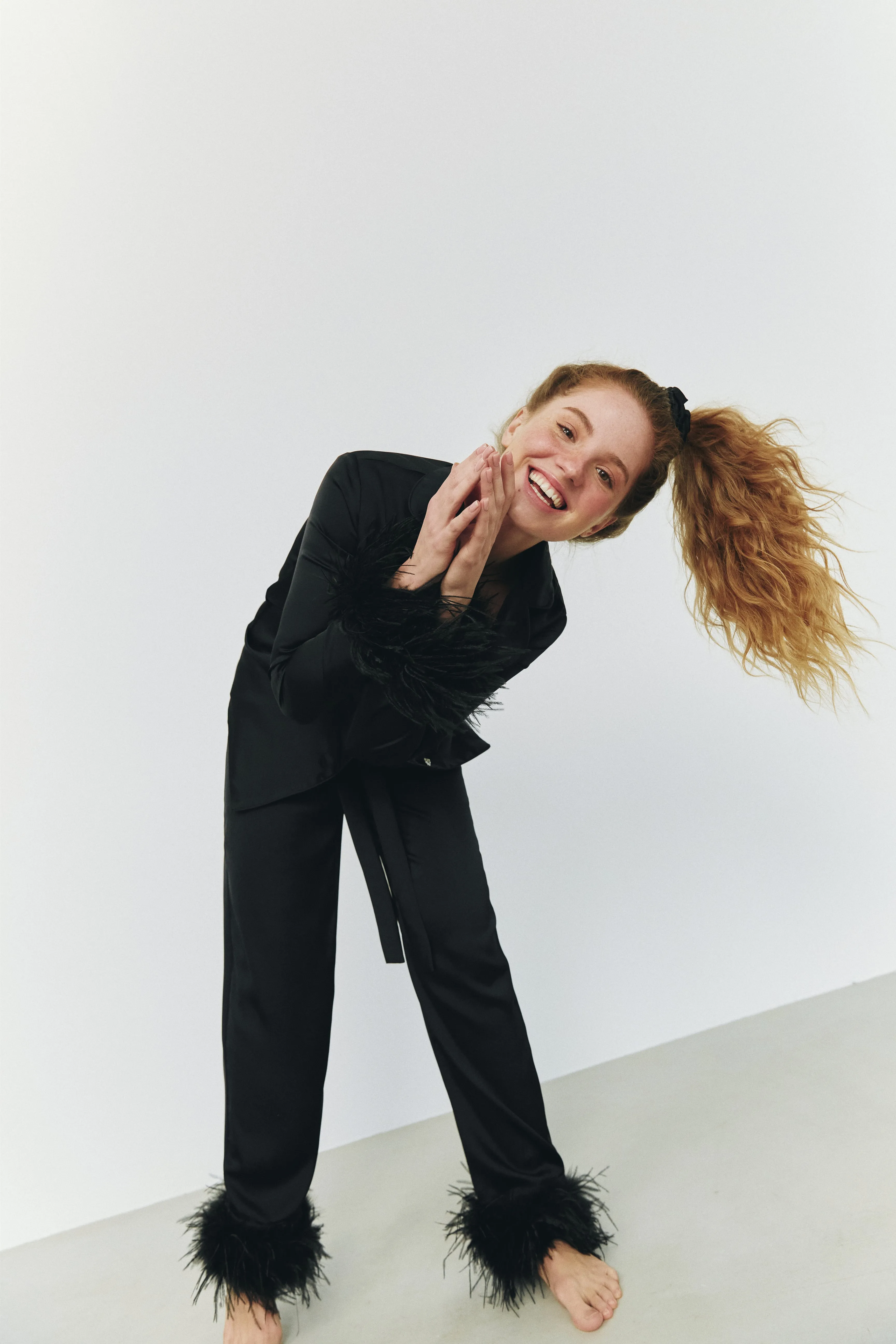 Crystal PJs- Black with pants