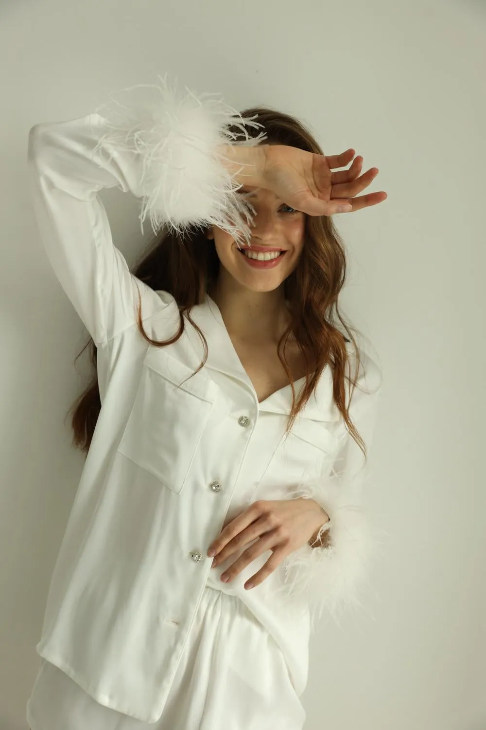 Crystal PJs- White short