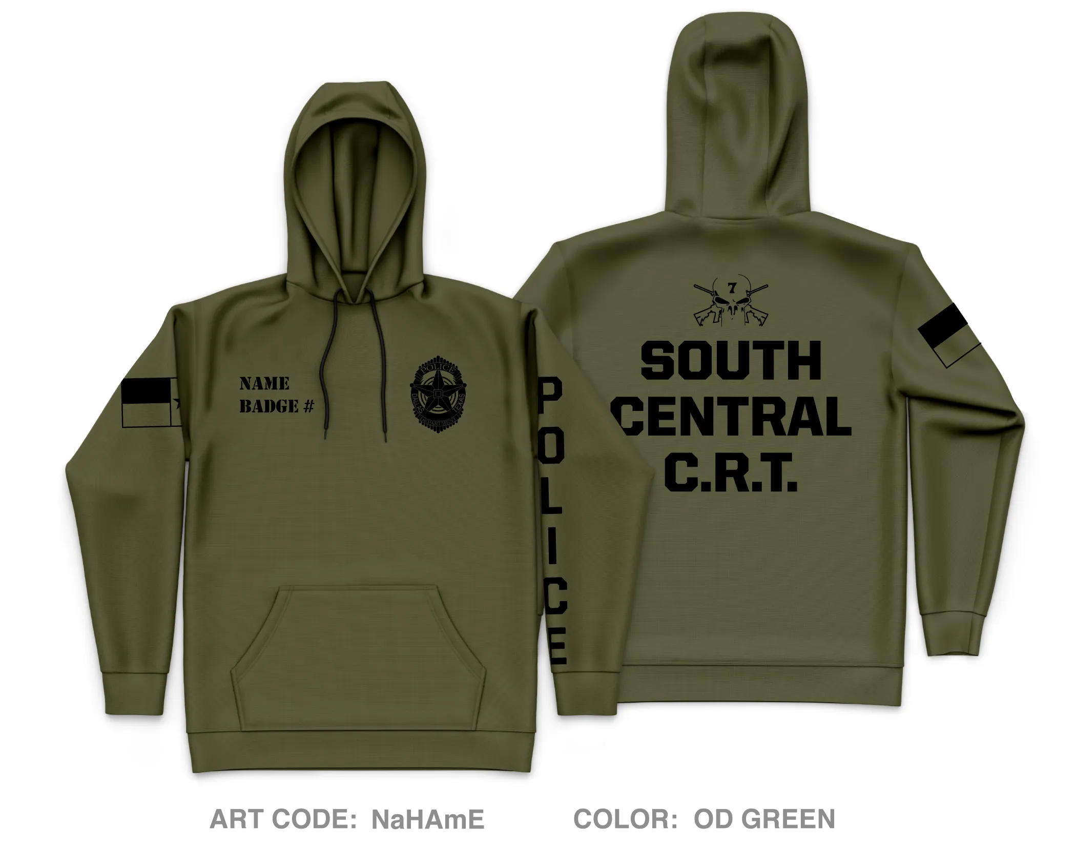 CUSTOM Dallas PD Store 1 Core Men's Hooded Performance Sweatshirt - NaHAmE