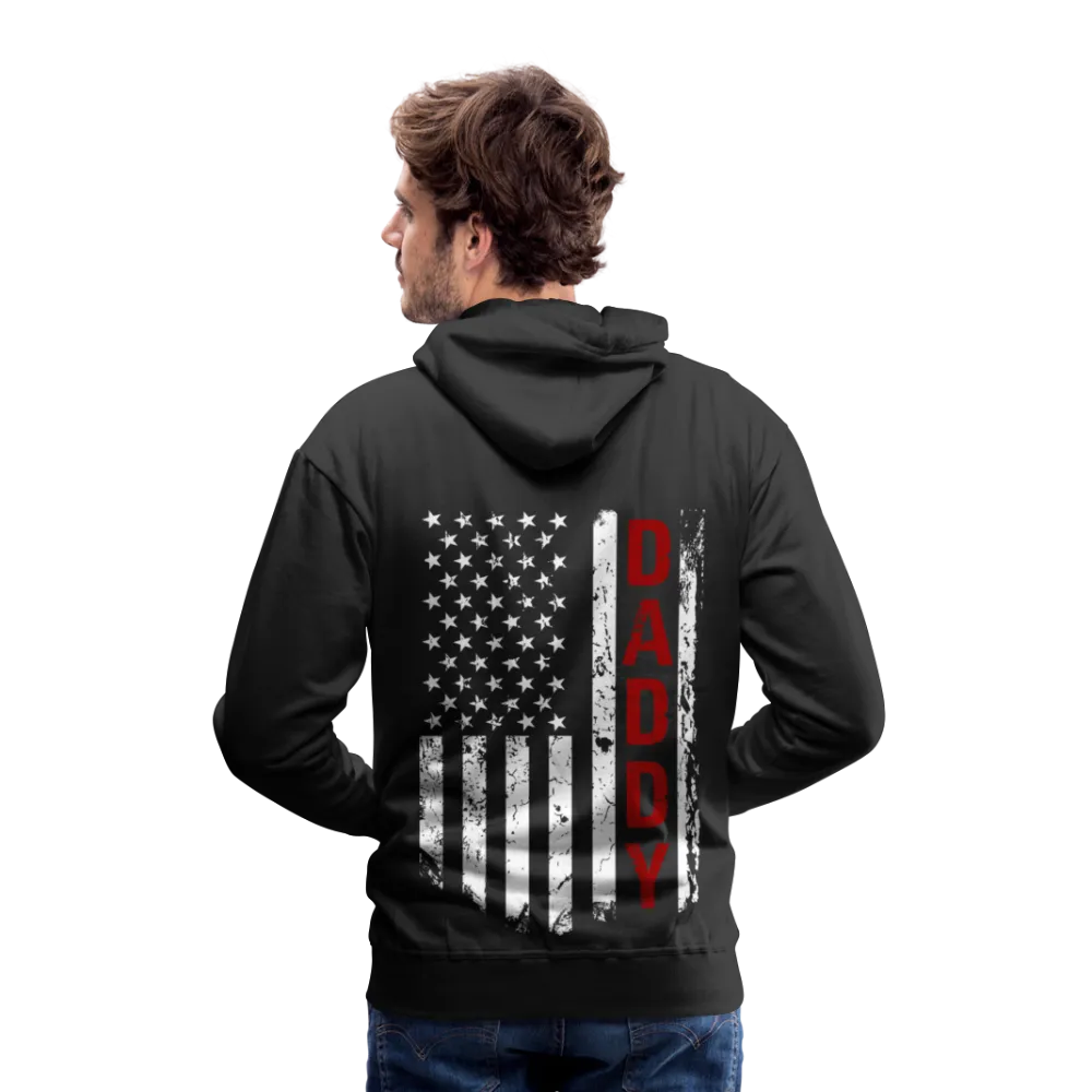 Daddy Firefighter American Flag Men’s Premium Hoodie