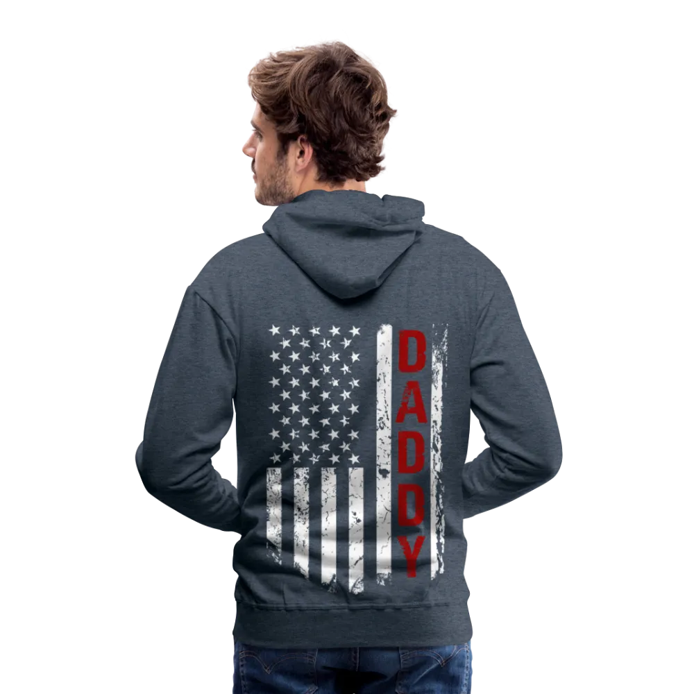 Daddy Firefighter American Flag Men’s Premium Hoodie