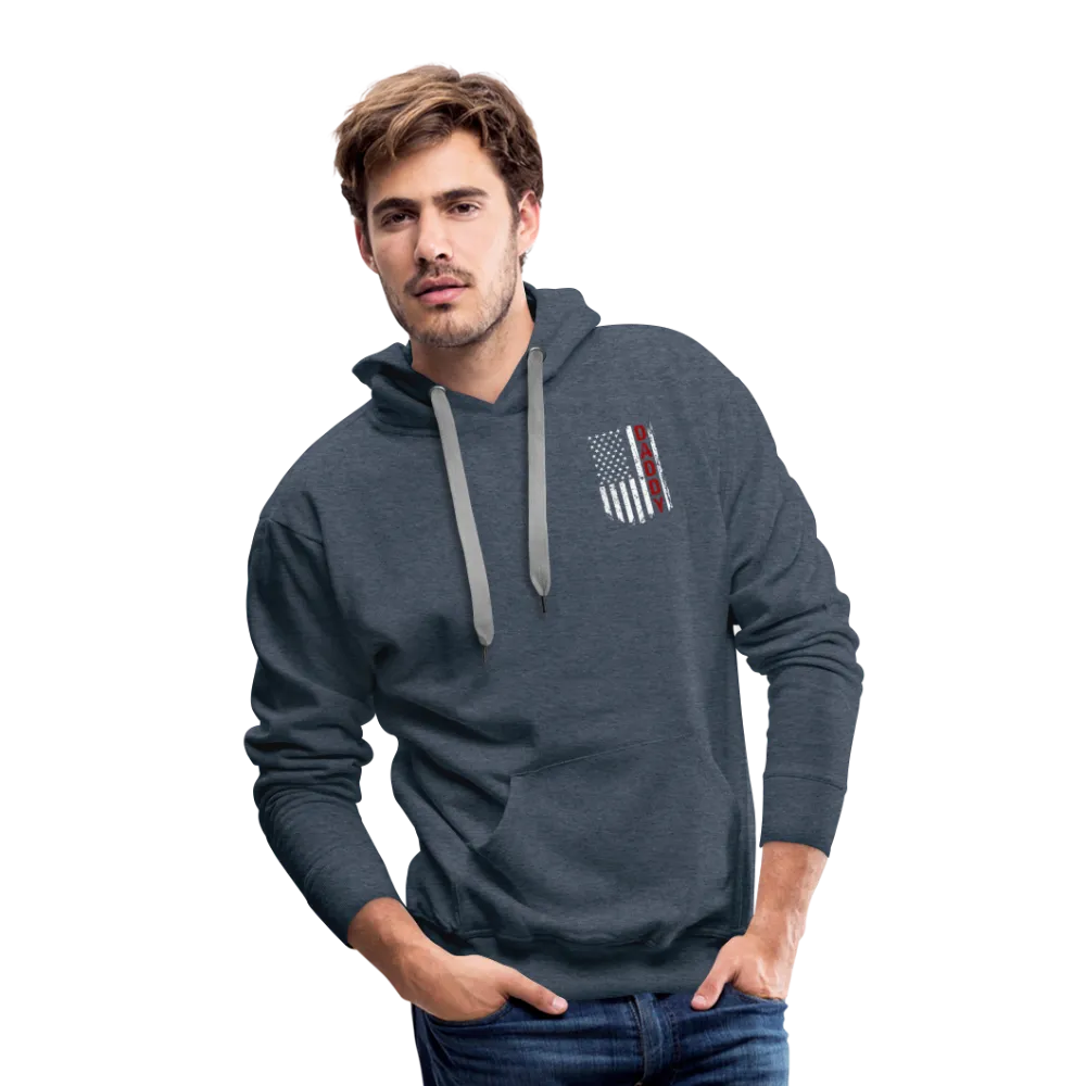 Daddy Firefighter American Flag Men’s Premium Hoodie