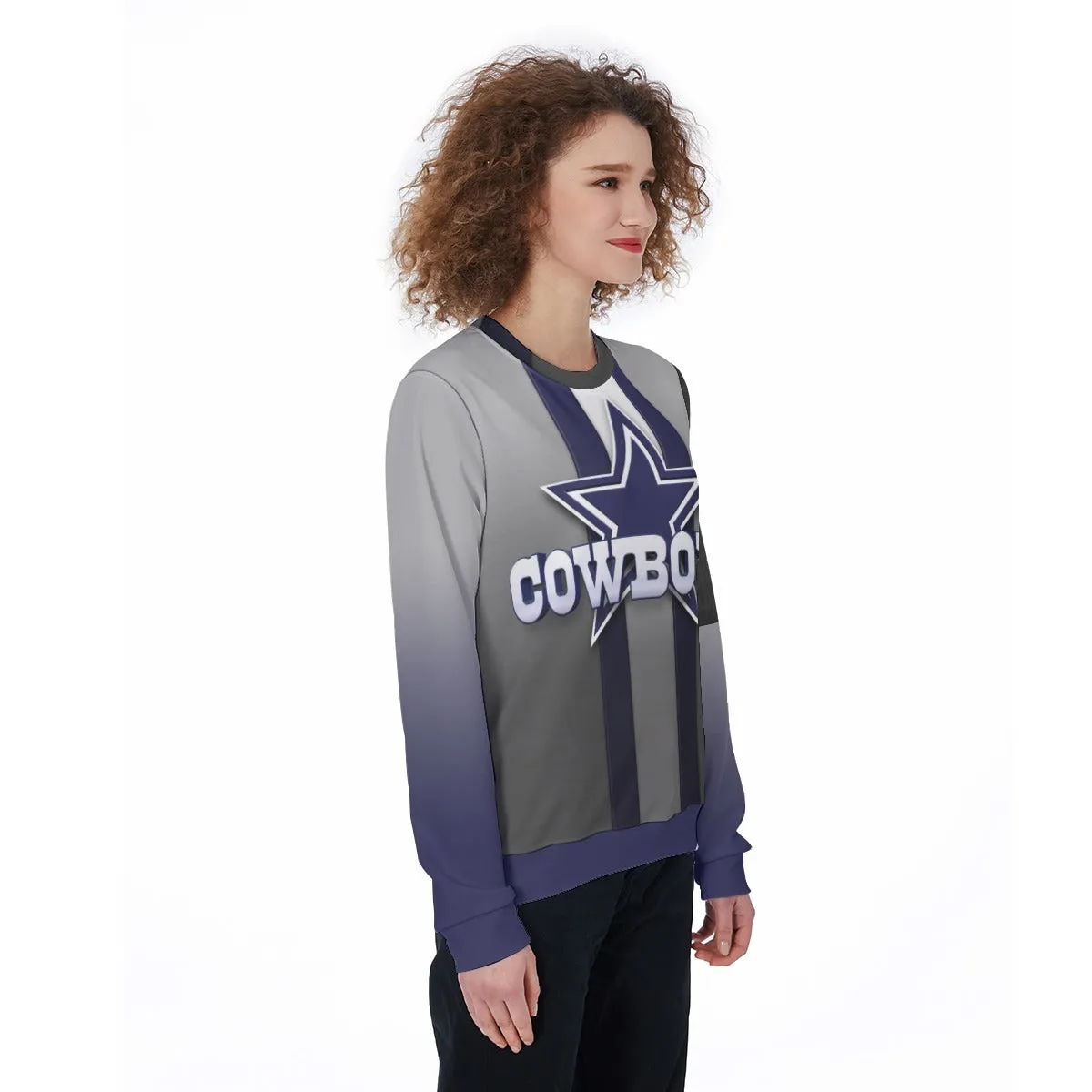 Dallas Cowboys All-Over Print Women's Heavy Fleece Sweatshirt