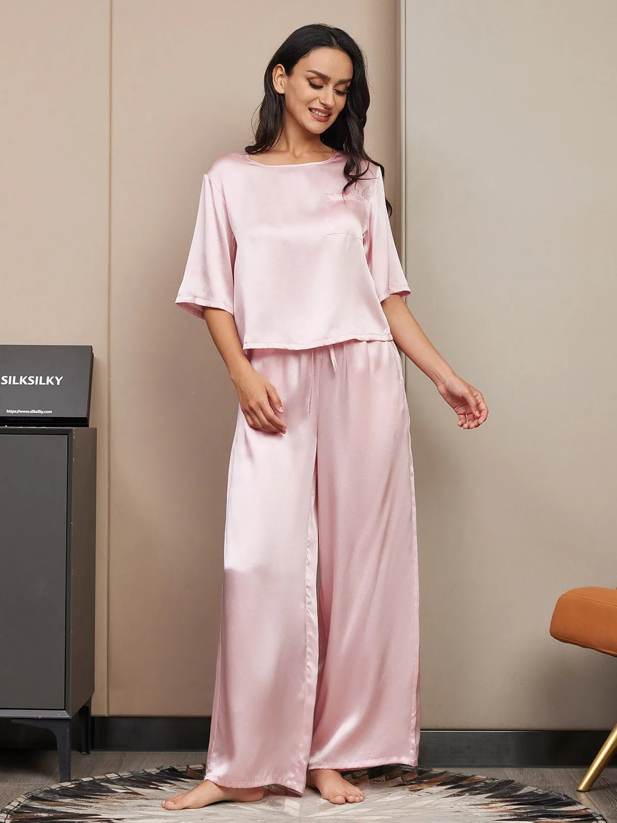Dames Puur Zijden Casual Pyjamaset
