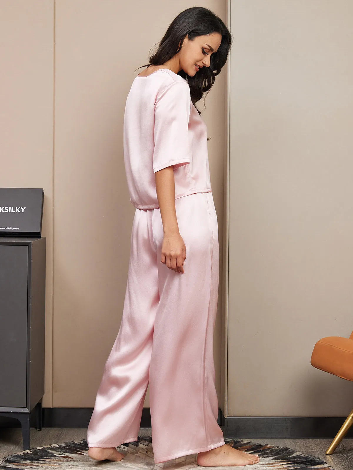 Dames Puur Zijden Casual Pyjamaset
