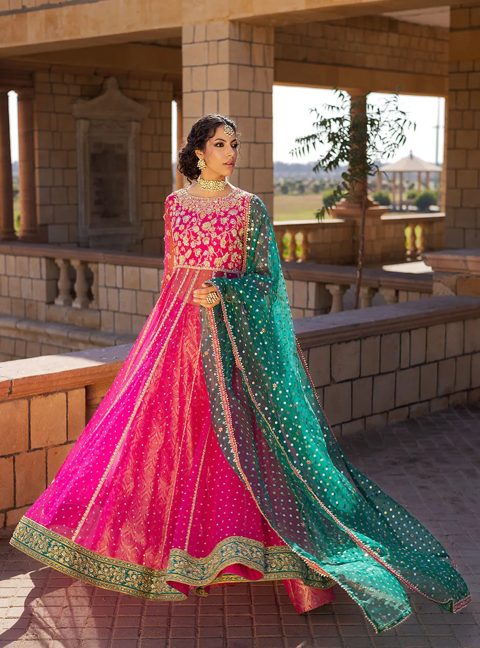 Designer Indian Mehndi Lehenga Frock Dress #BN1171