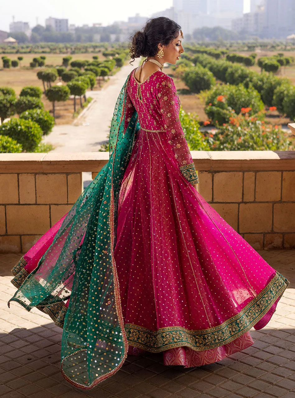 Designer Indian Mehndi Lehenga Frock Dress #BN1171