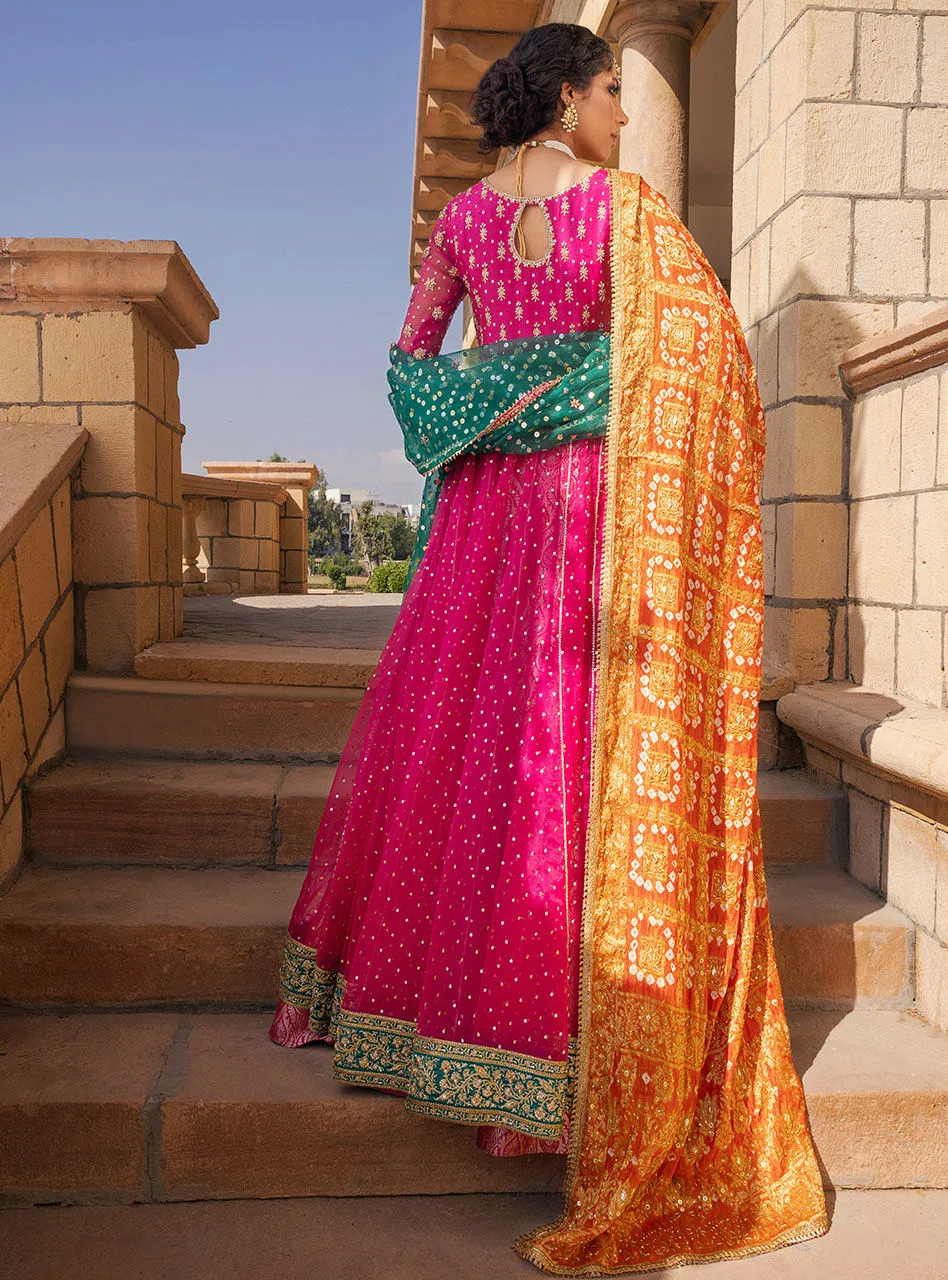 Designer Indian Mehndi Lehenga Frock Dress #BN1171