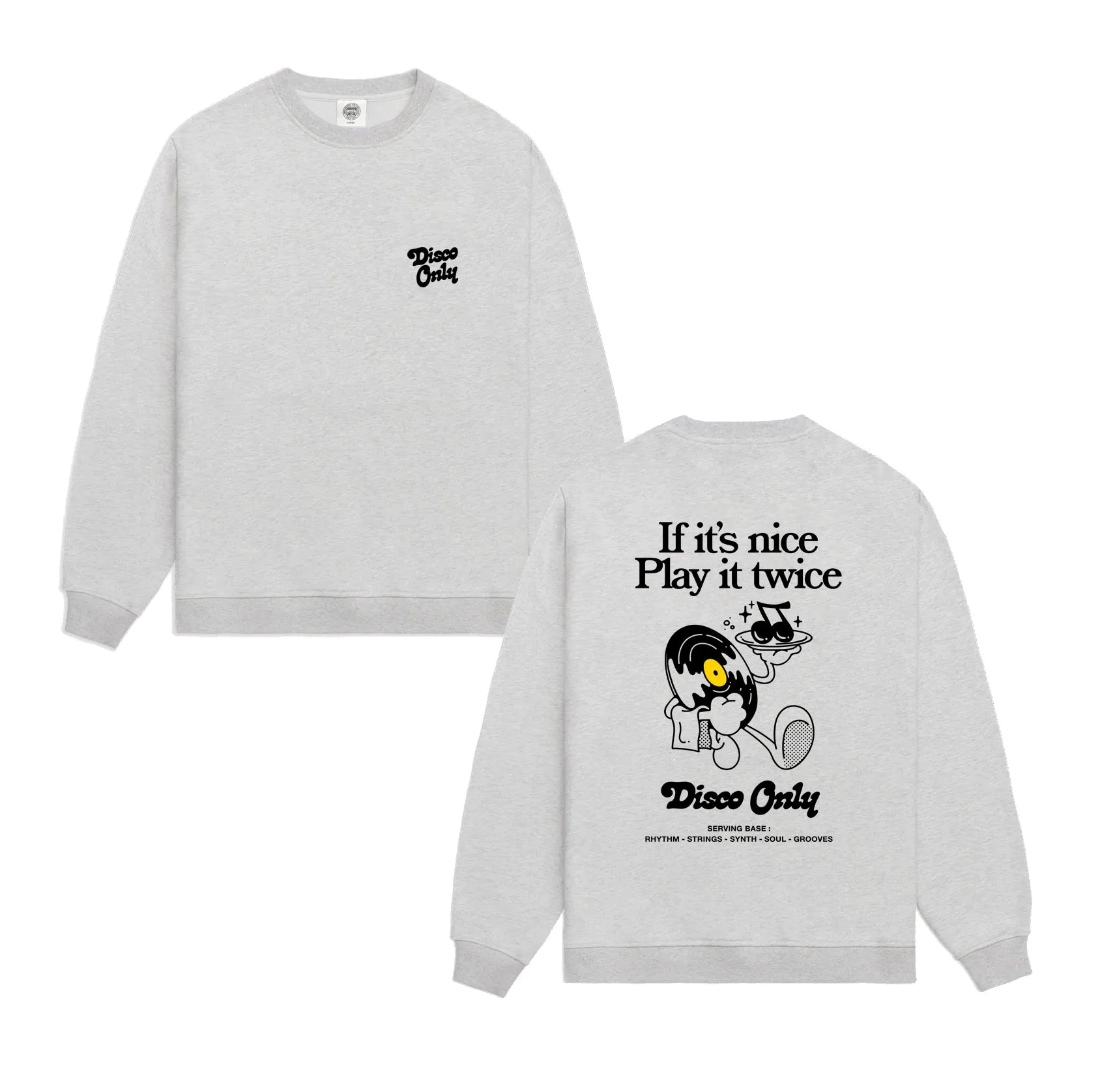 DISCO ONLY 'Play It Twice V2' Sweater - Grey