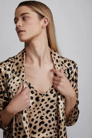 double breasted robe, leopard
