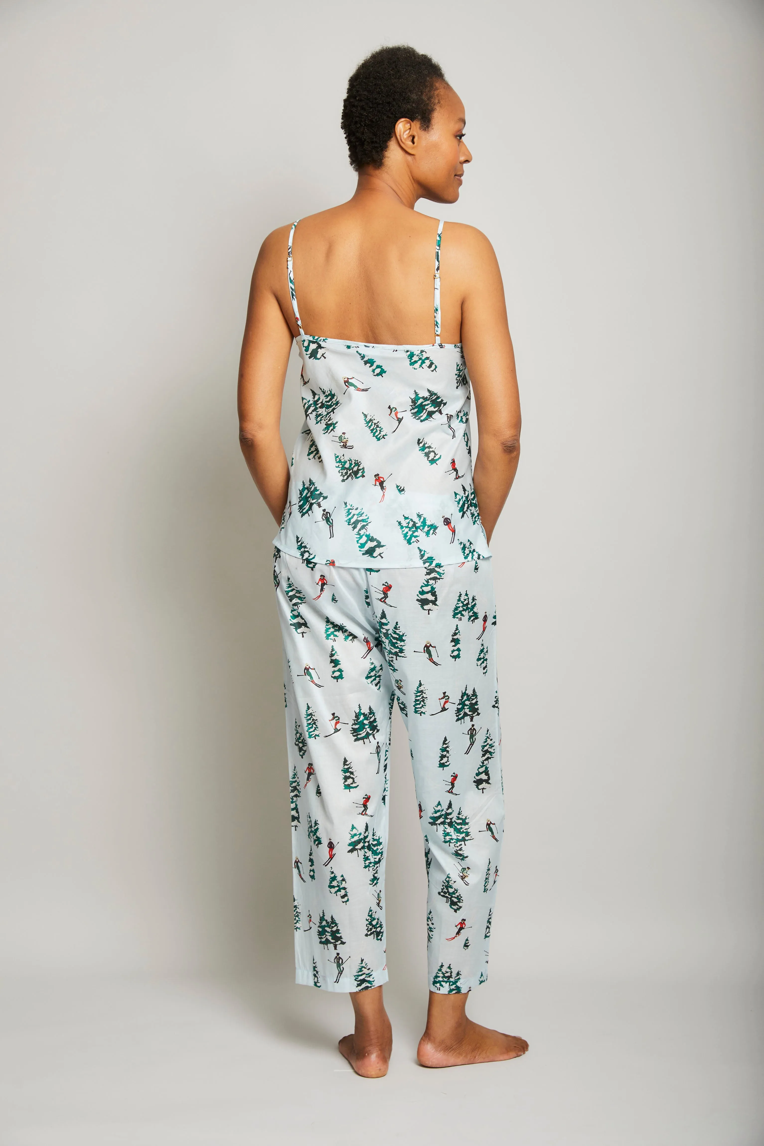 Downhill Skiers Cami Cropped Pant PJ Set