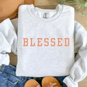 Dusty Pink Blessed Women's Graphic Sweatshirt
