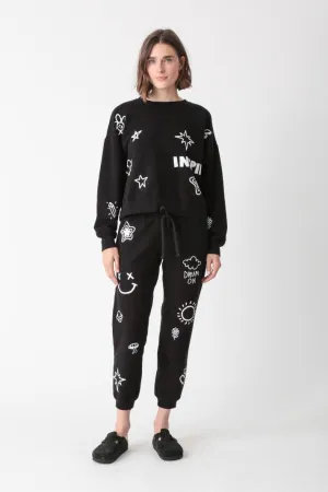Electric & Rose - Sunny Jogger-Doodle in Onyx Cloud