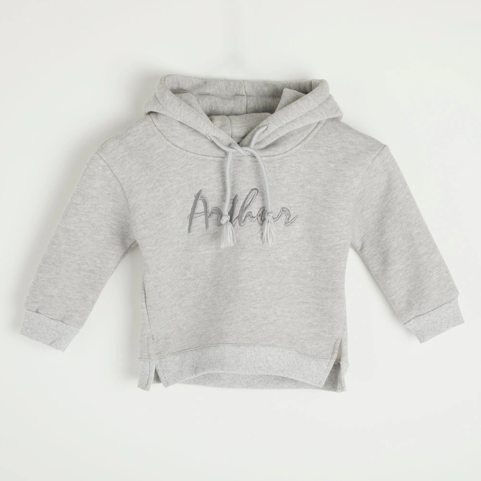 Embroidered Grey Bunny Ear Hoodie
