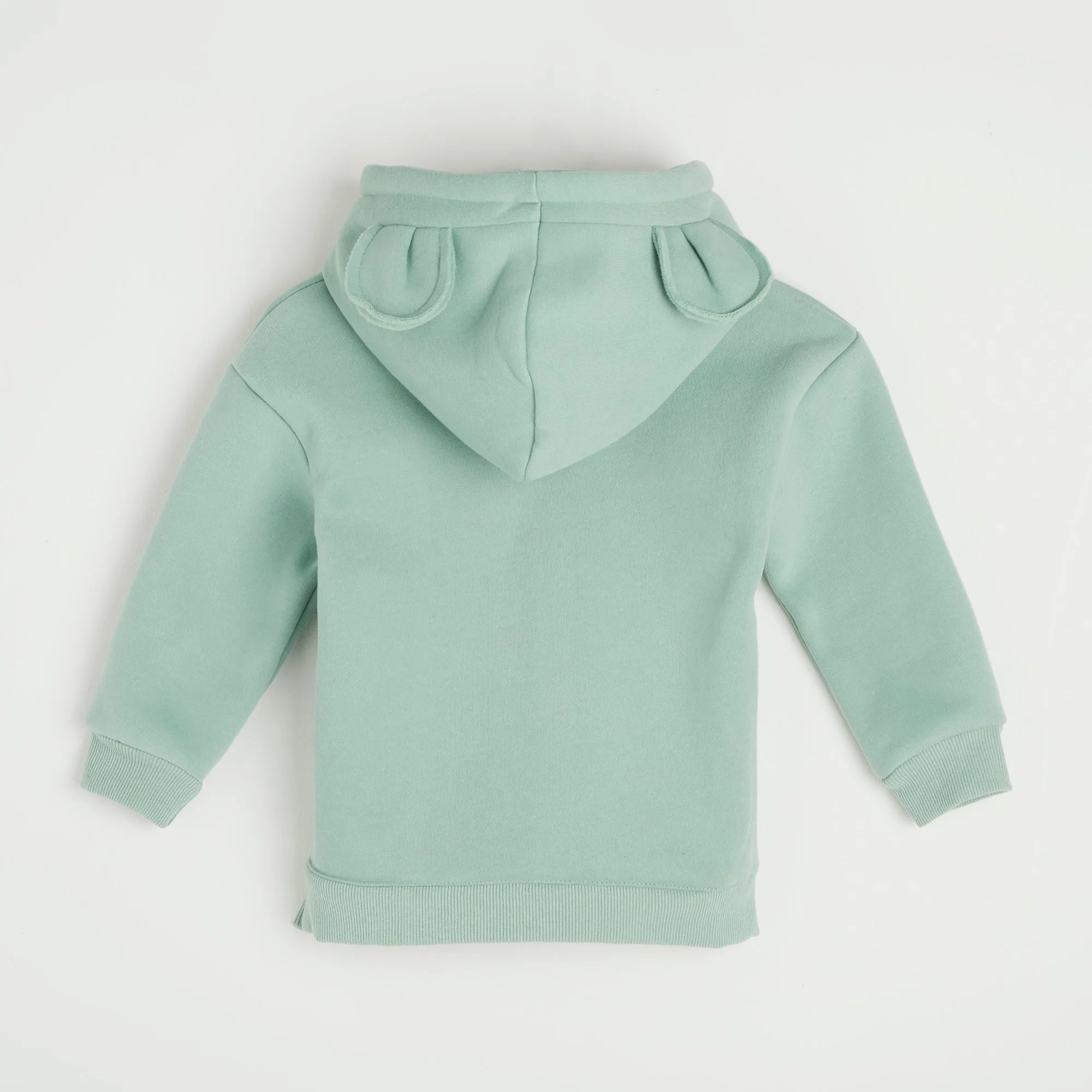 Embroidered Teal Bunny Ear Hoodie