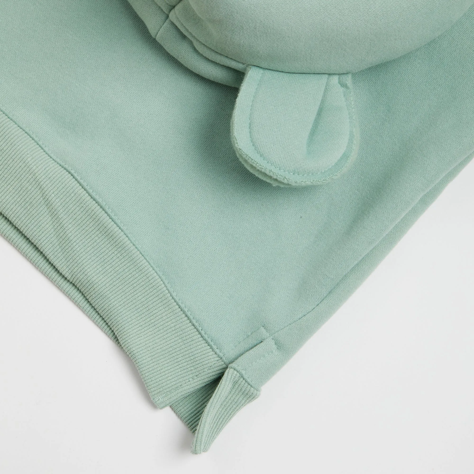 Embroidered Teal Bunny Ear Hoodie