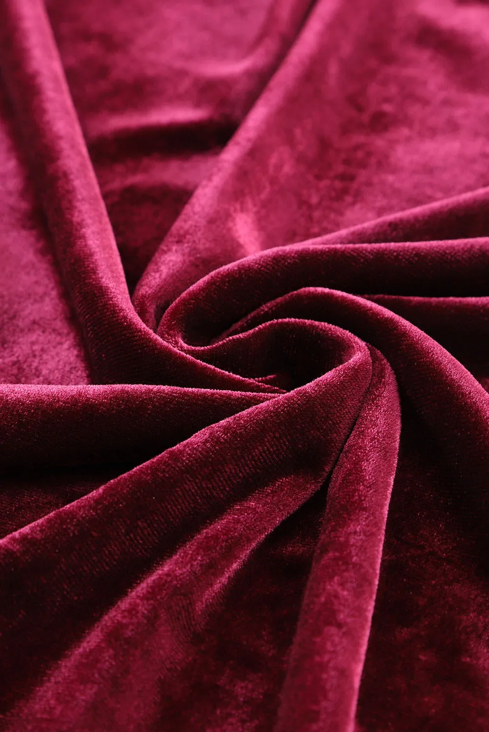 Fiery Red Solid Velvet 2 Piece Lounge Set