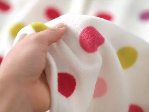 Fleece Fabric Polka Dots Play on White Ivory By the Yard 95285 - 281